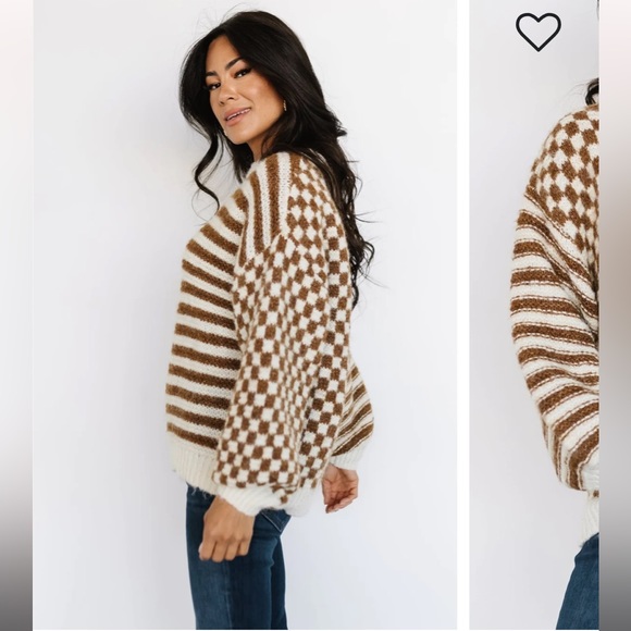 Baltic Born Leo Chunky Knit Checkered Sweater - Picture 4 of 6